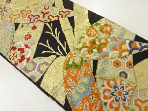 アンティーク　笹に花・古典柄織出し袋帯（材料）